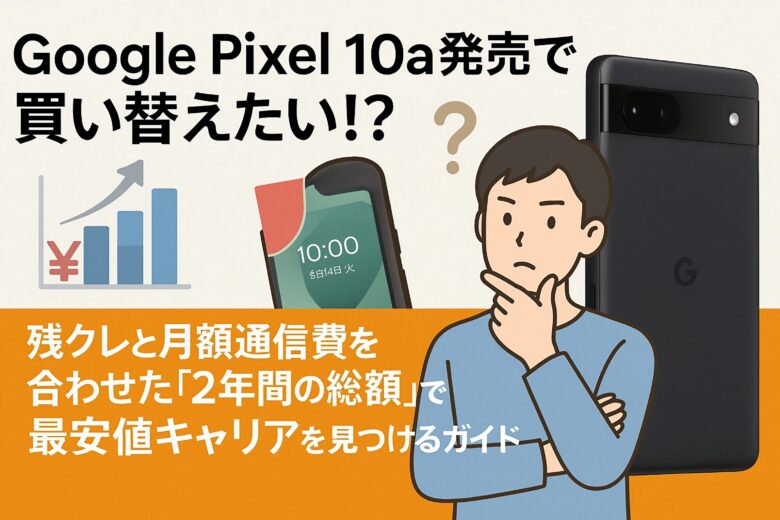 Google Pixel 10/10a発売で買い替えたい!?残クレと月額通信費を合わせた「2年間の総額」で最安値キャリアを見つけるガイド