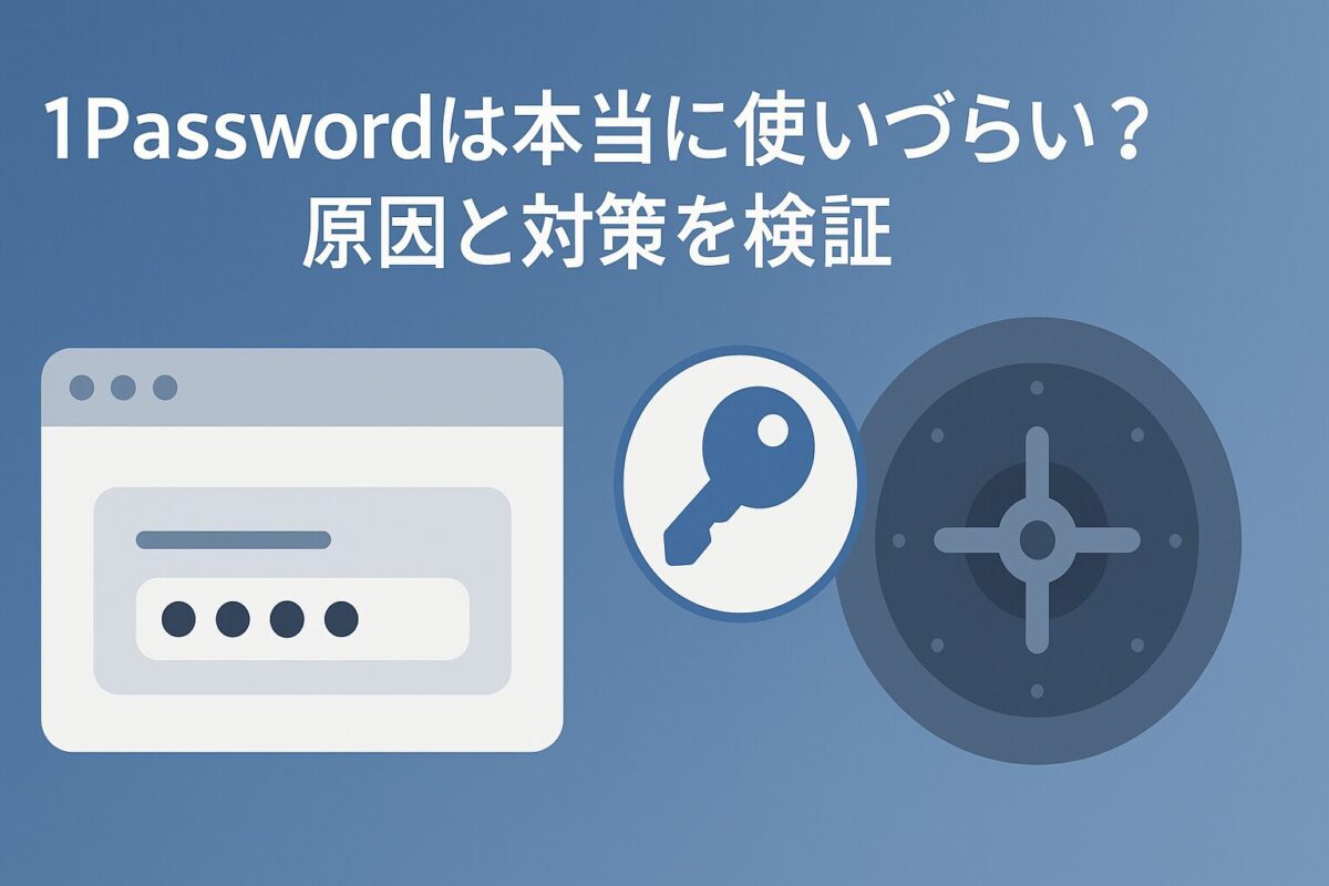 1Passwordは本当に使いづらい?原因と対策を検証