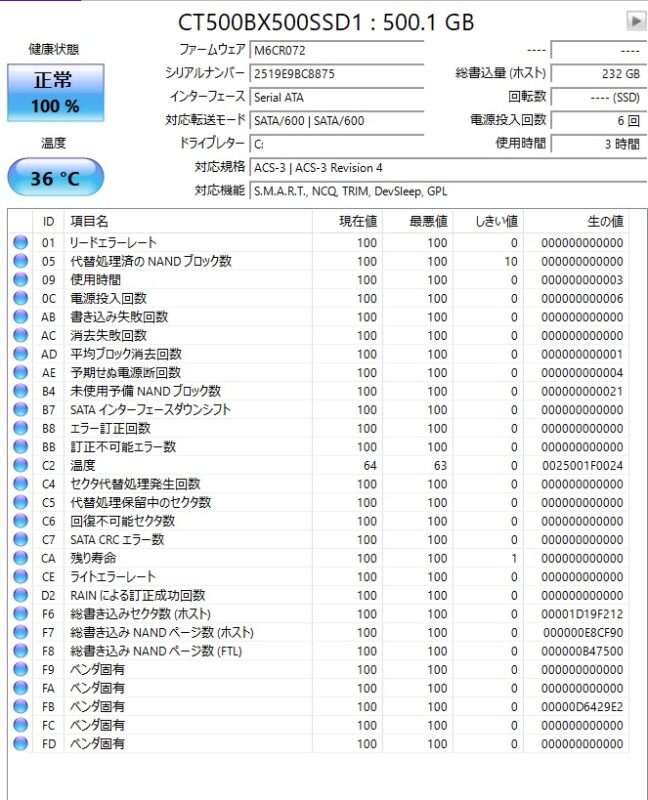 クルーシャルSSDの選択は正解だった