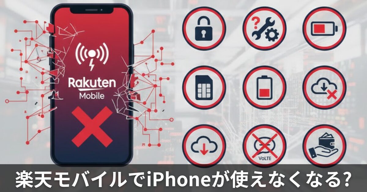 楽天モバイルでiPhoneが使えなくなる?真実を検証して分かった7つの注意点