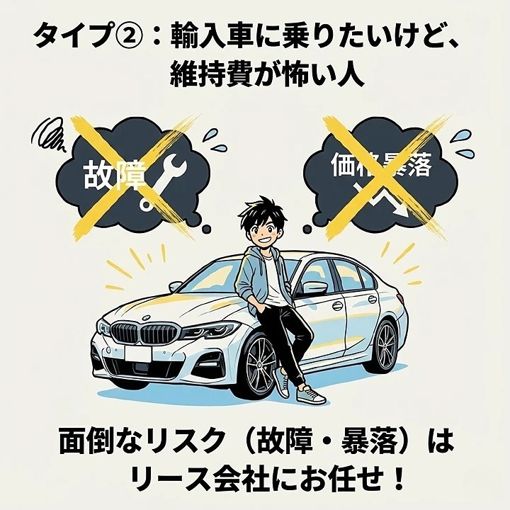 タイプ2:輸入車に憧れるが維持費が怖い人
