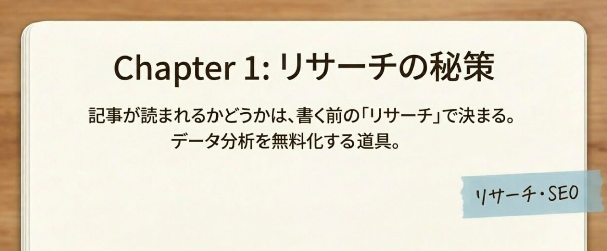 【リサーチ・SEO】キーワード調査と競合分析を無料化する2選