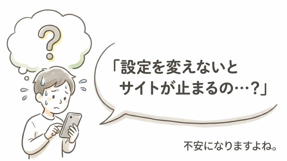 設定を変えないとサイトが止まる?