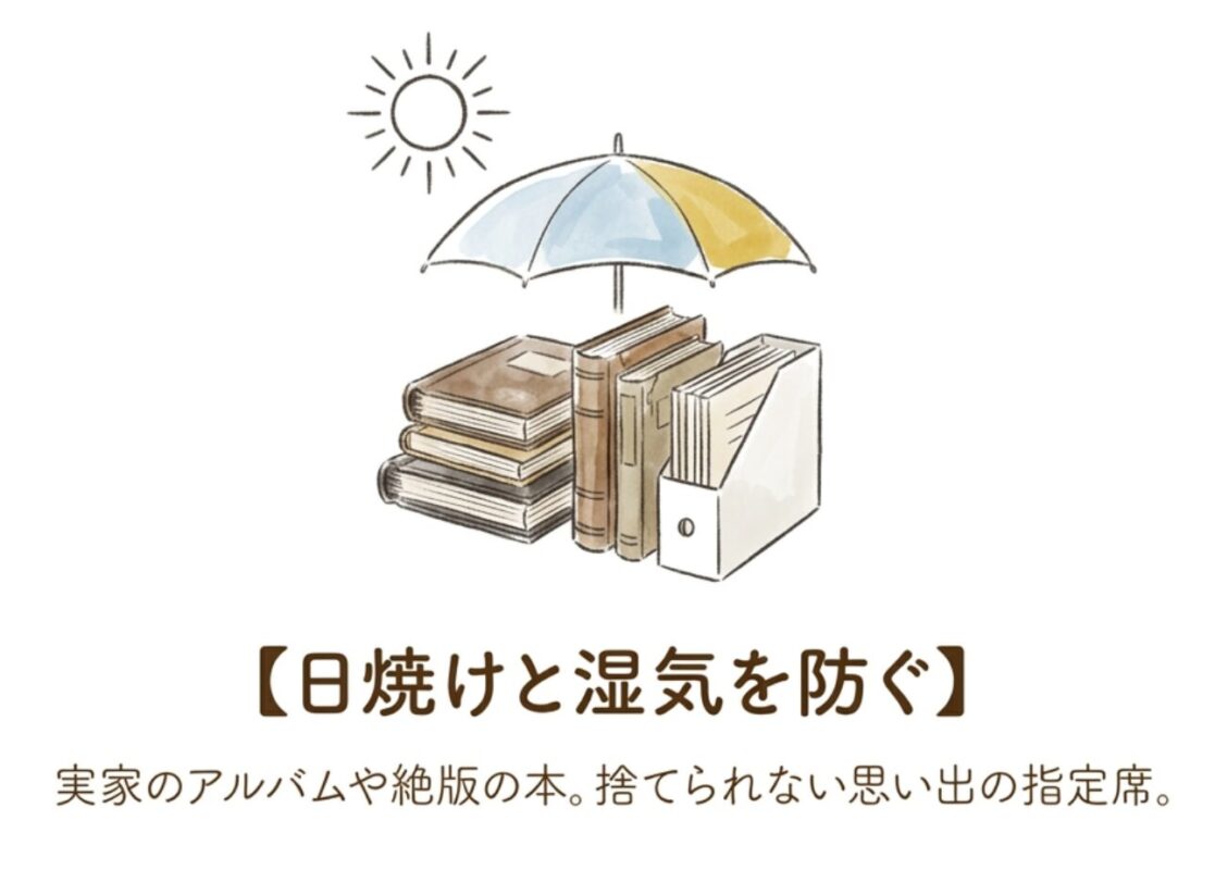 日焼けと湿気を防ぐ。実家のアルバムや絶版の本、捨てられない思い出の指定席