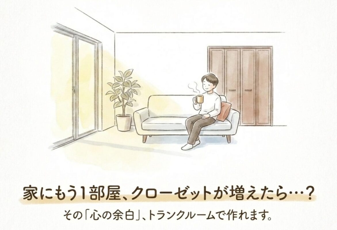 家にもう一部屋、クローゼットが増えたら・・?その心の余裕、トランクルームで作れます