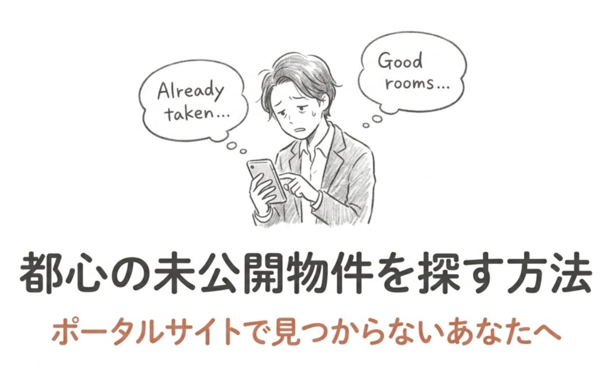 都心の未公開物件を探す方法|ポータルで見つからない人が最短で良物件に出会う方法
