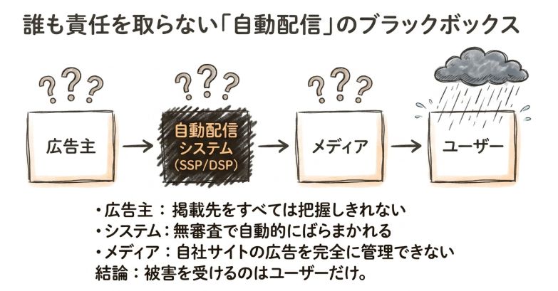 誰も責任を取らない「自動配信」のブラックボックス