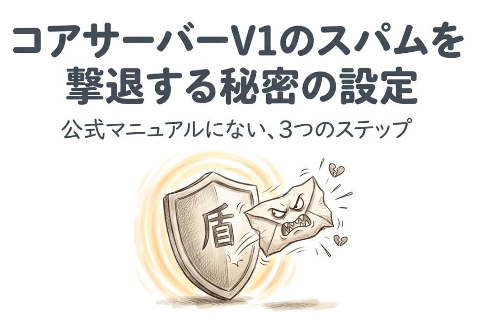 コアサーバーV1でスパムメールを振り分けるフィルター設定方法