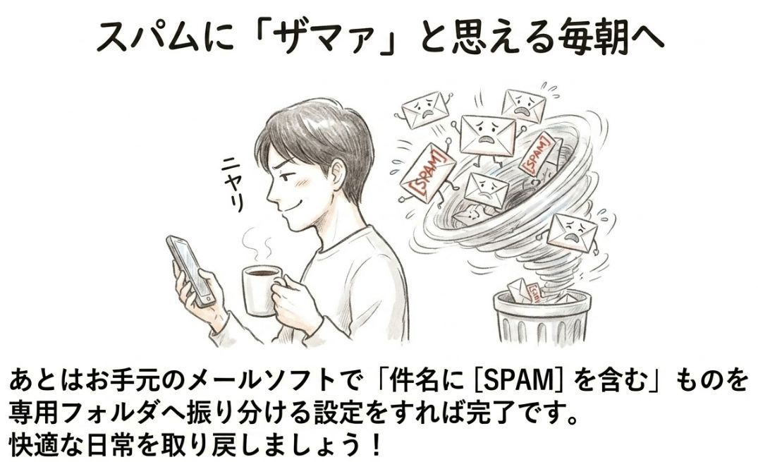 スパムに「ザマァ」と思える毎朝へ