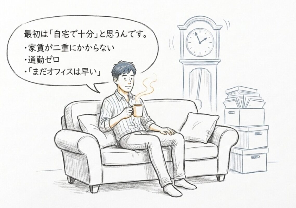 一人社長は最初「自宅兼事務所」で十分だと思っている