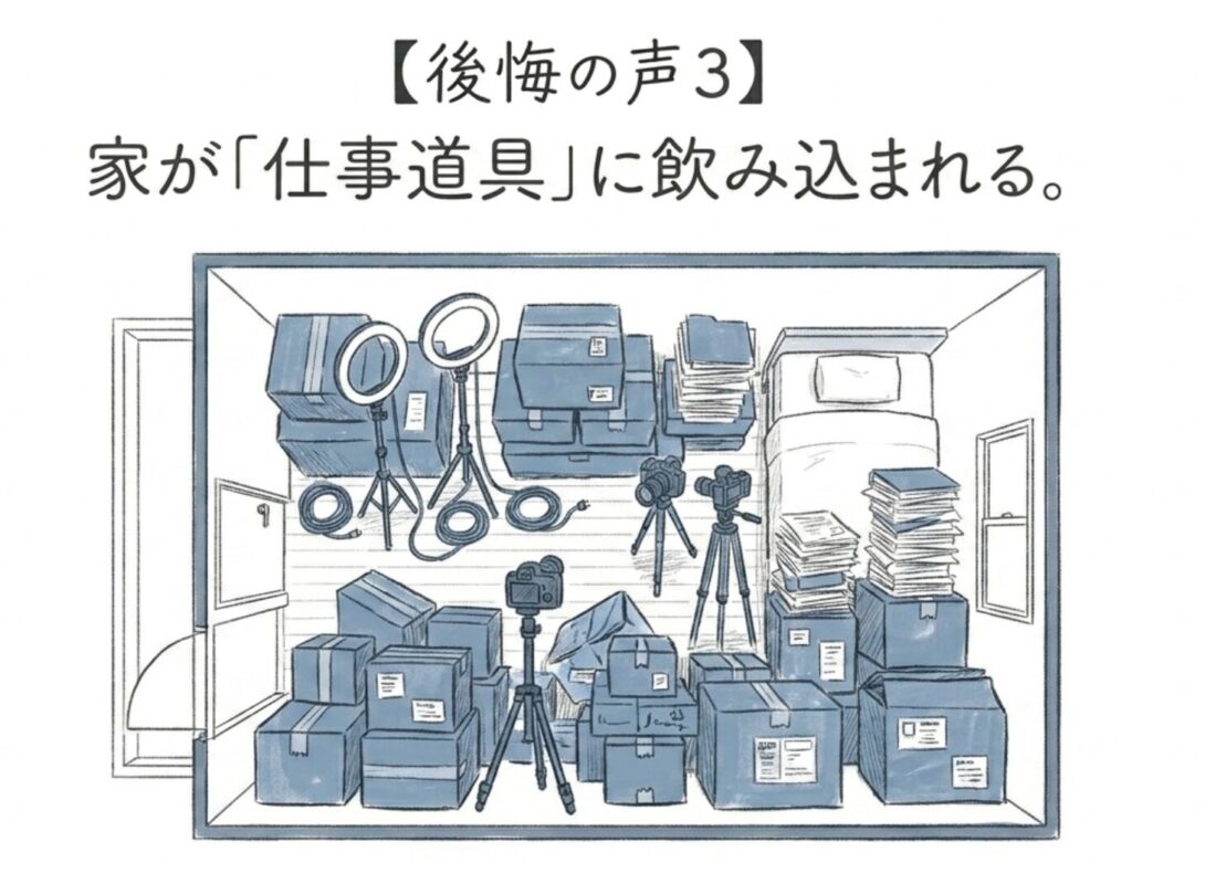 荷物・書類・機材で家が仕事場になる