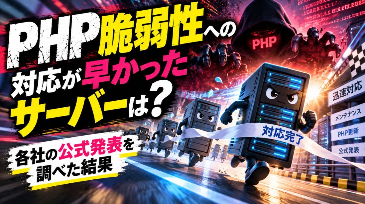 PHP脆弱性への対応が早かったサーバーは?各社の公式発表を調べた結果