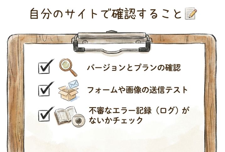 自分のサイトで確認すること