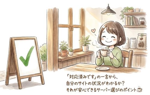 「対応済みです」の一言から、自分のサイトの状況がわかるかが、サーバー選びのポイント